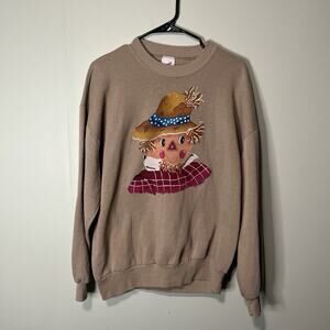 Vintage 90s fall scarecrow crew neck sweatshirt size extra large
